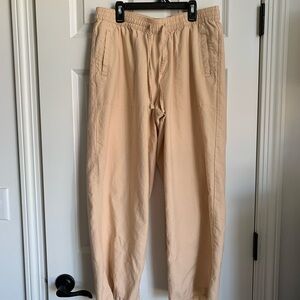 Serra Peachy Linen Blend Wide Leg Flowy Pants